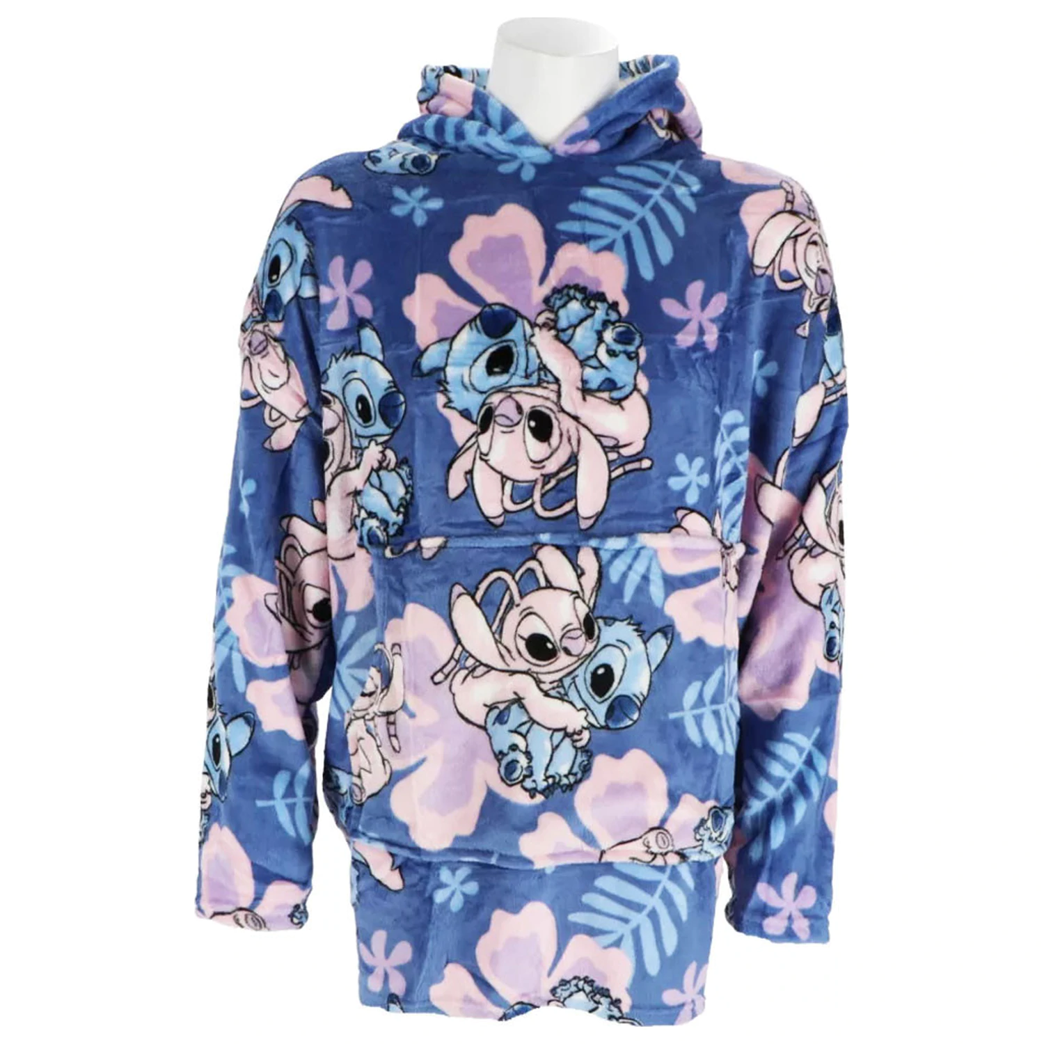 Stitch Hibiscus Slip-On plišasta odeja iz flisa, pončo 3-6 let fotografija izdelka