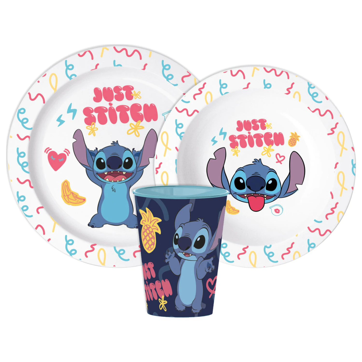 Stitch Samo jedilni servis, mikroplastični komplet s steklom fotografija izdelka