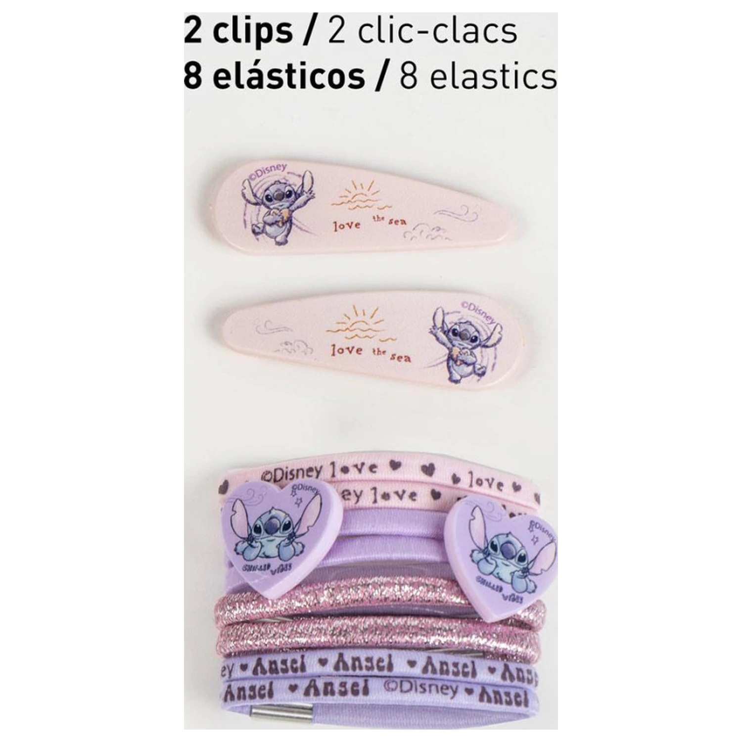 Stitch Love the Sea sponka za lase, set gumic za lase v škatli fotografija izdelka