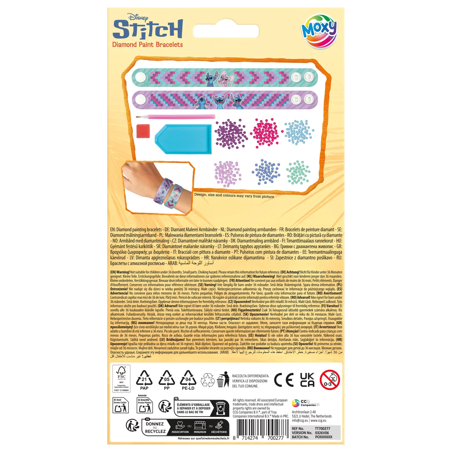 Stitch Moxy diamantna pika zapestnica, komplet 2 fotografija izdelka