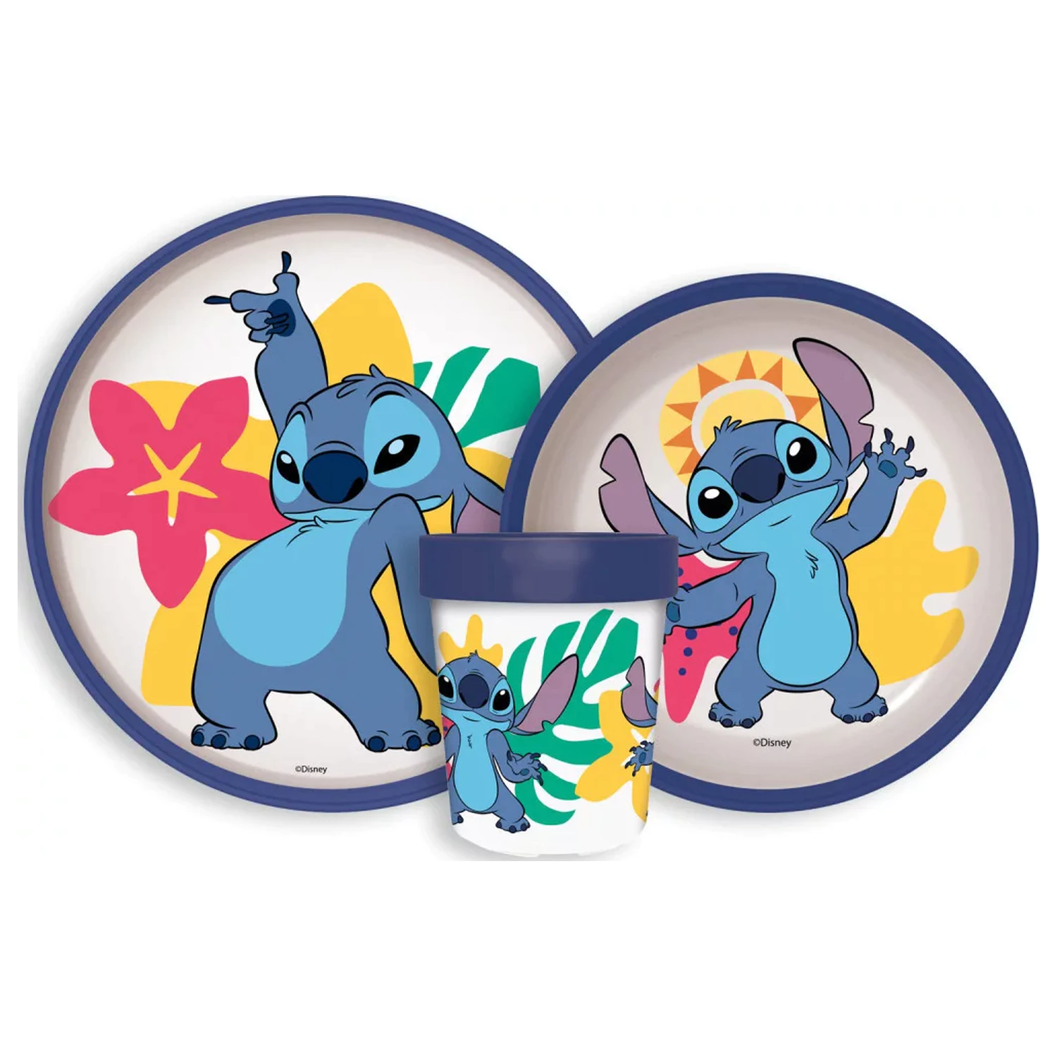 Stitch Palm Nedrseč Set Posode za Večerjo, Mikro Plastični Set fotografija izdelka