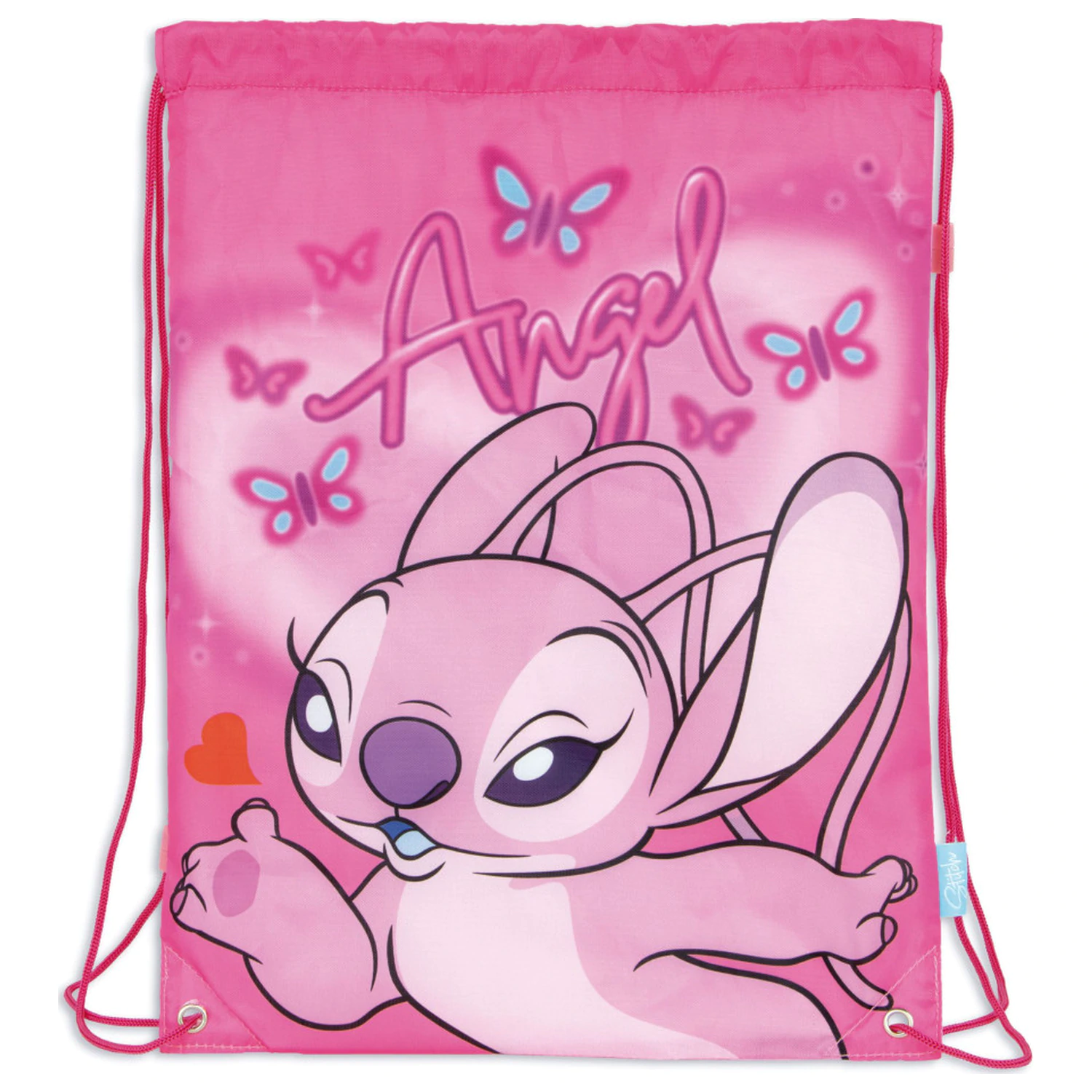 Stitch Pink Angel športna torba, torba za telovadnico 44 cm fotografija izdelka