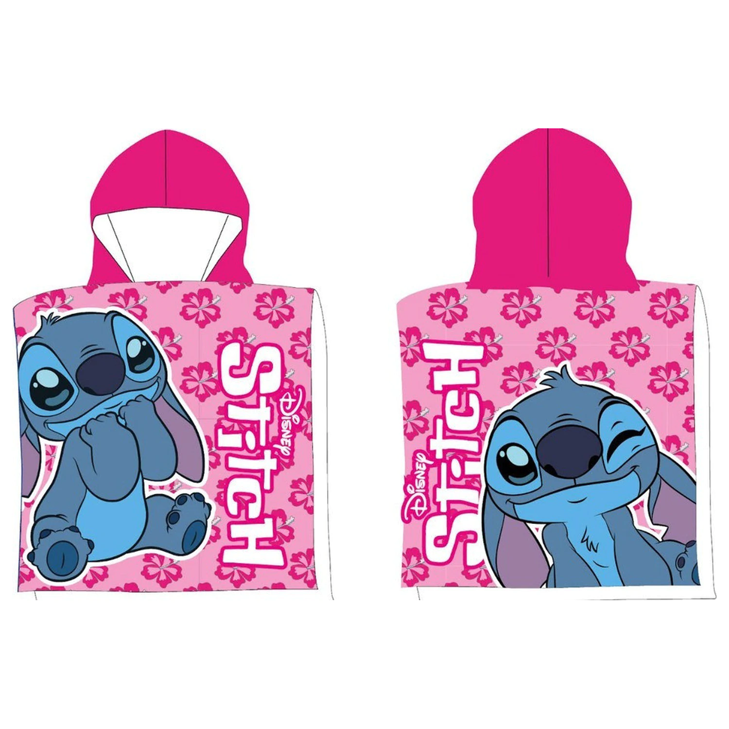 Stitch Pink Wink plažna brisača pončo 50x100 cm fotografija izdelka