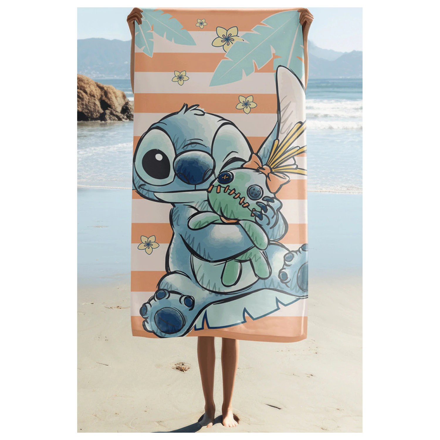 Stitch Tropical Hugs brisača 70x140 cm fotografija izdelka