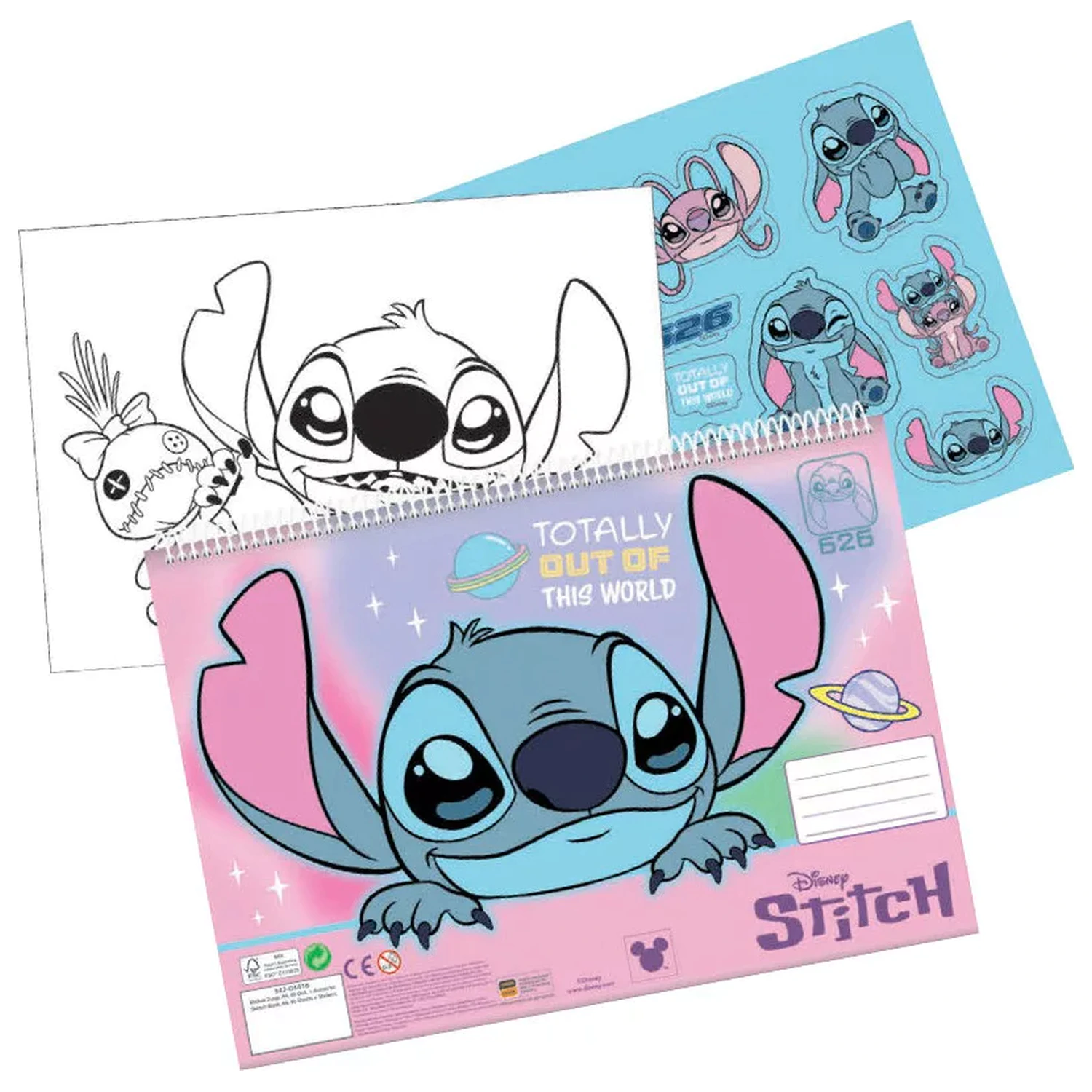 Stitch Universe A4 spiralni skicirni blok 40 listov z nalepkami fotografija izdelka