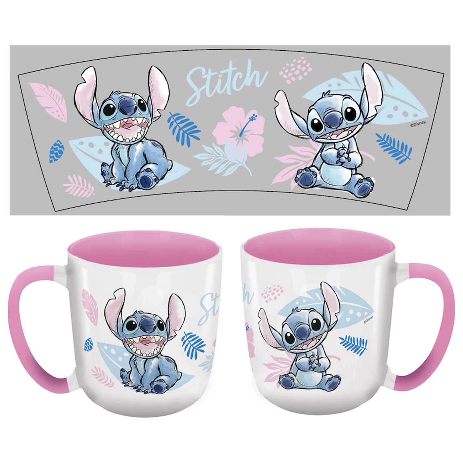 Stitch akvarel roza skodelica fotografija izdelka
