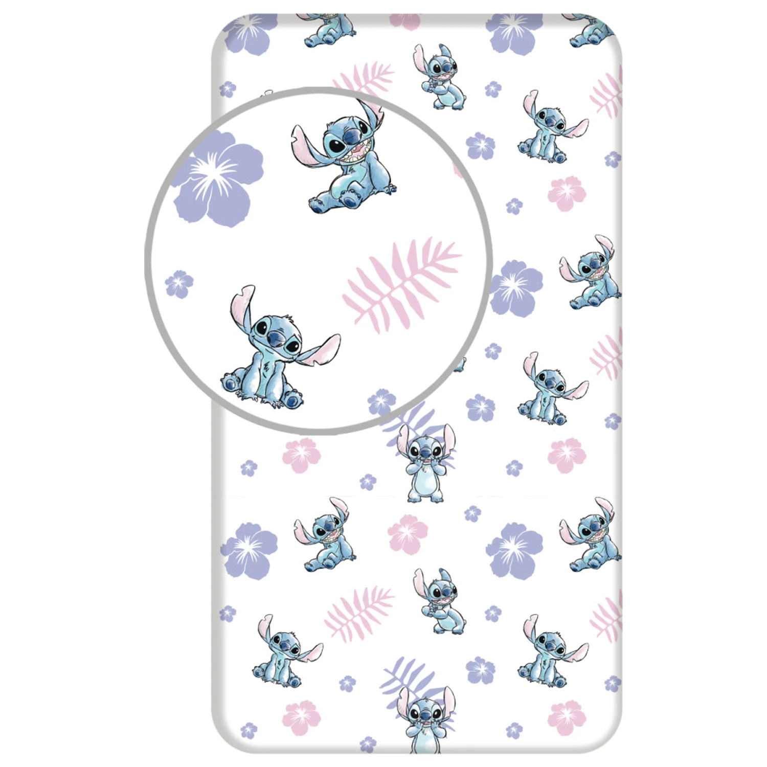 Stitch bela napenjalna rjuha 90x200 cm fotografija izdelka