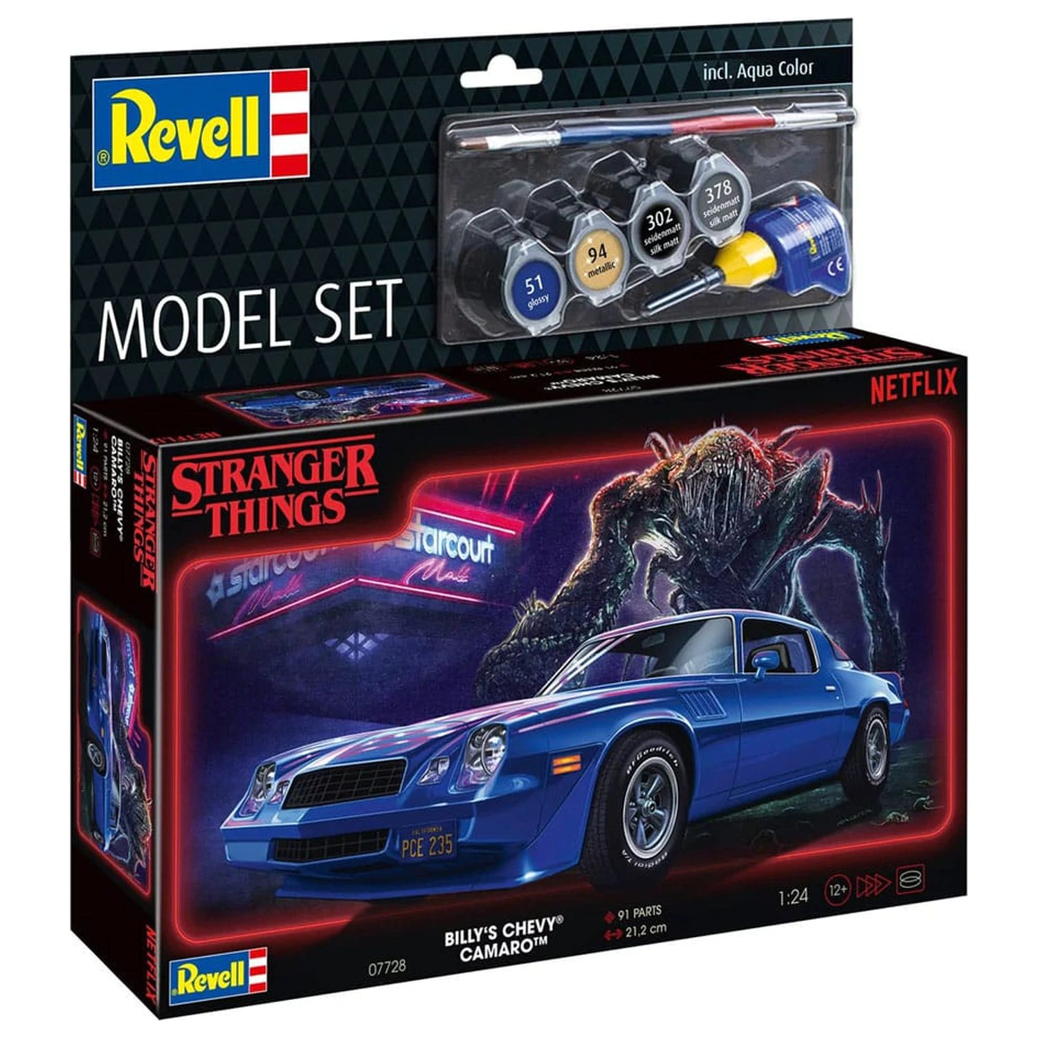 Stranger Things Model Kit Set 1/25 Chevy Camaro Z/28 (Aqua Color) 19 cm fotografija izdelka