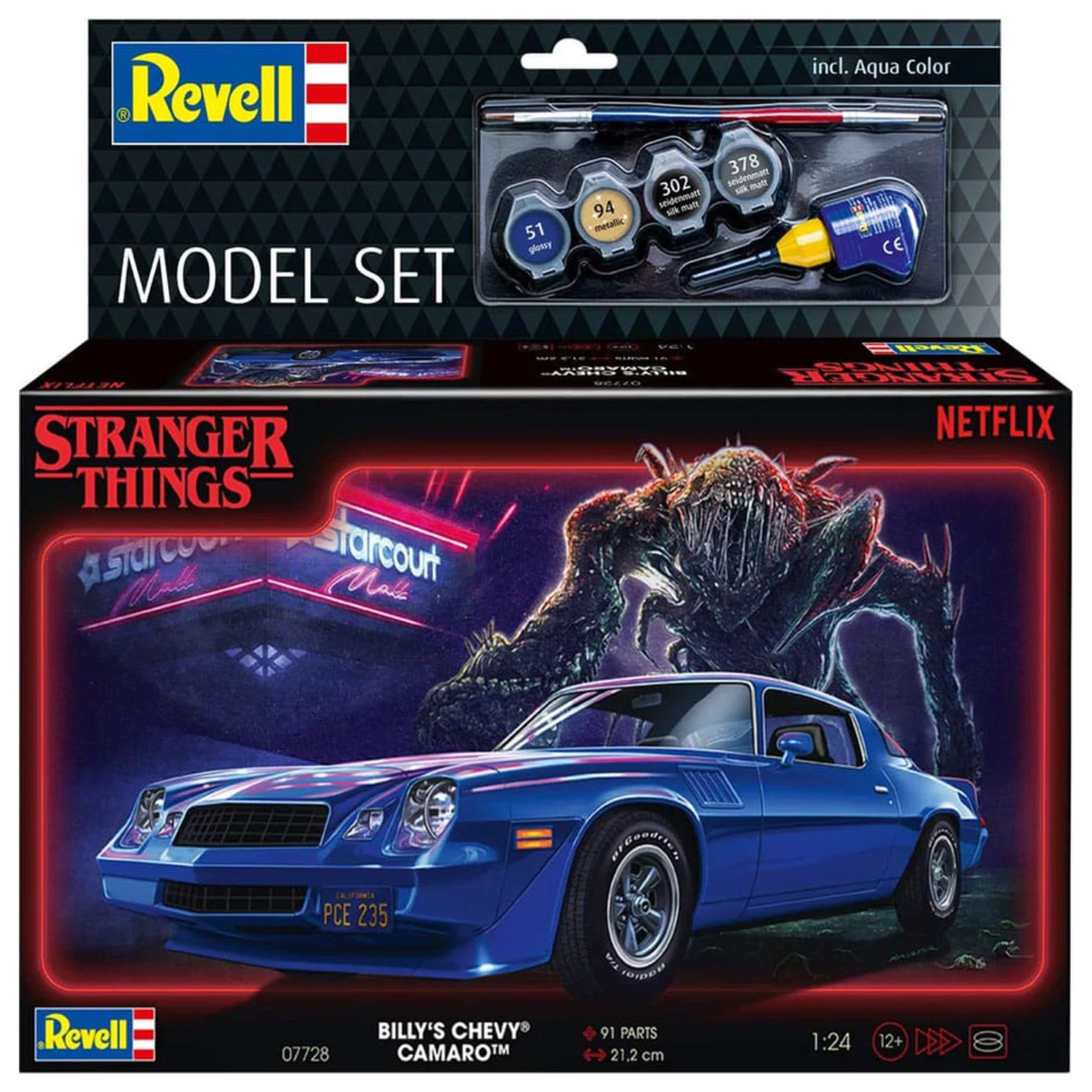 Stranger Things Model Kit Set 1/25 Chevy Camaro Z/28 (Aqua Color) 19 cm fotografija izdelka