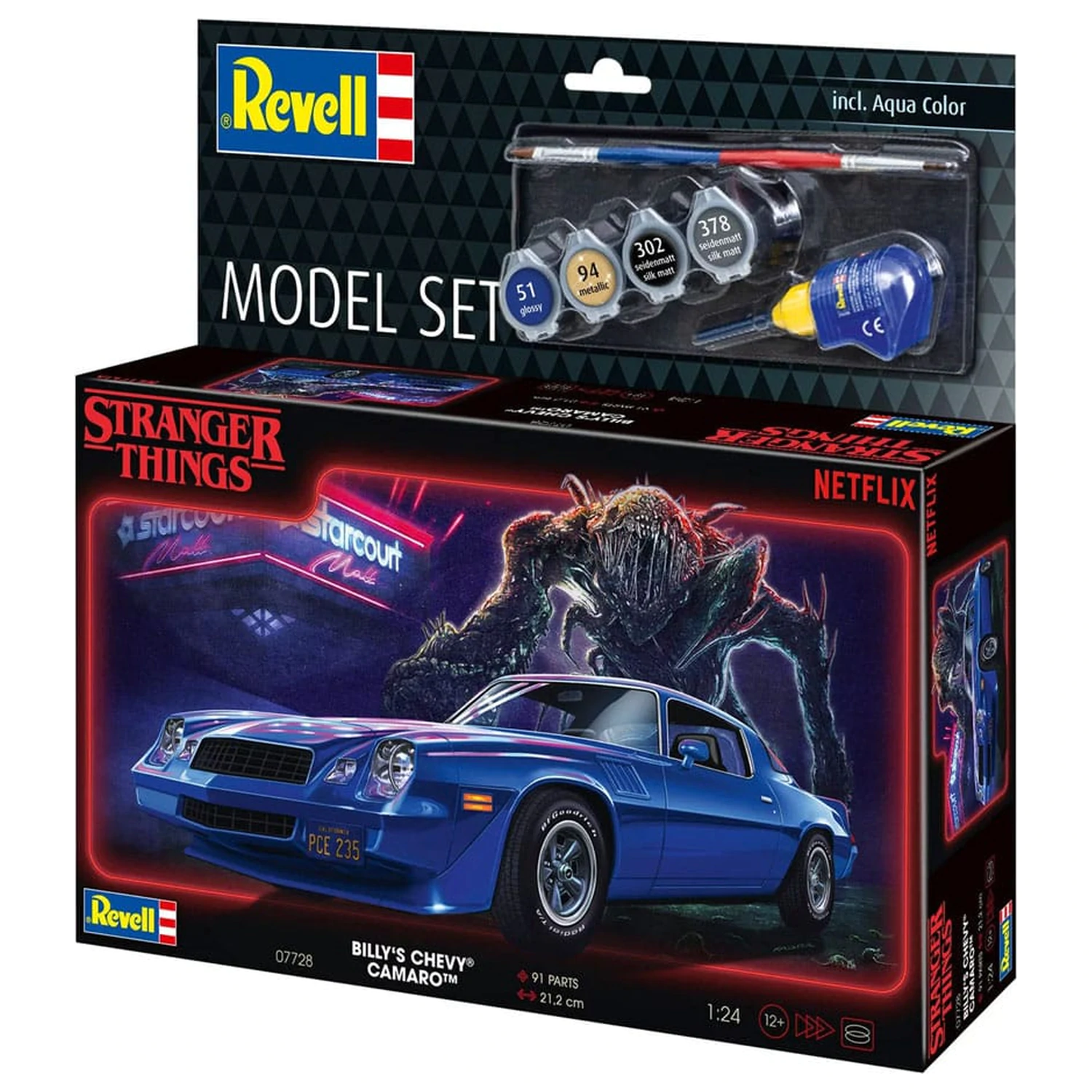 Stranger Things Model Kit Set 1/25 Chevy Camaro Z/28 (Aqua Color) 19 cm fotografija izdelka