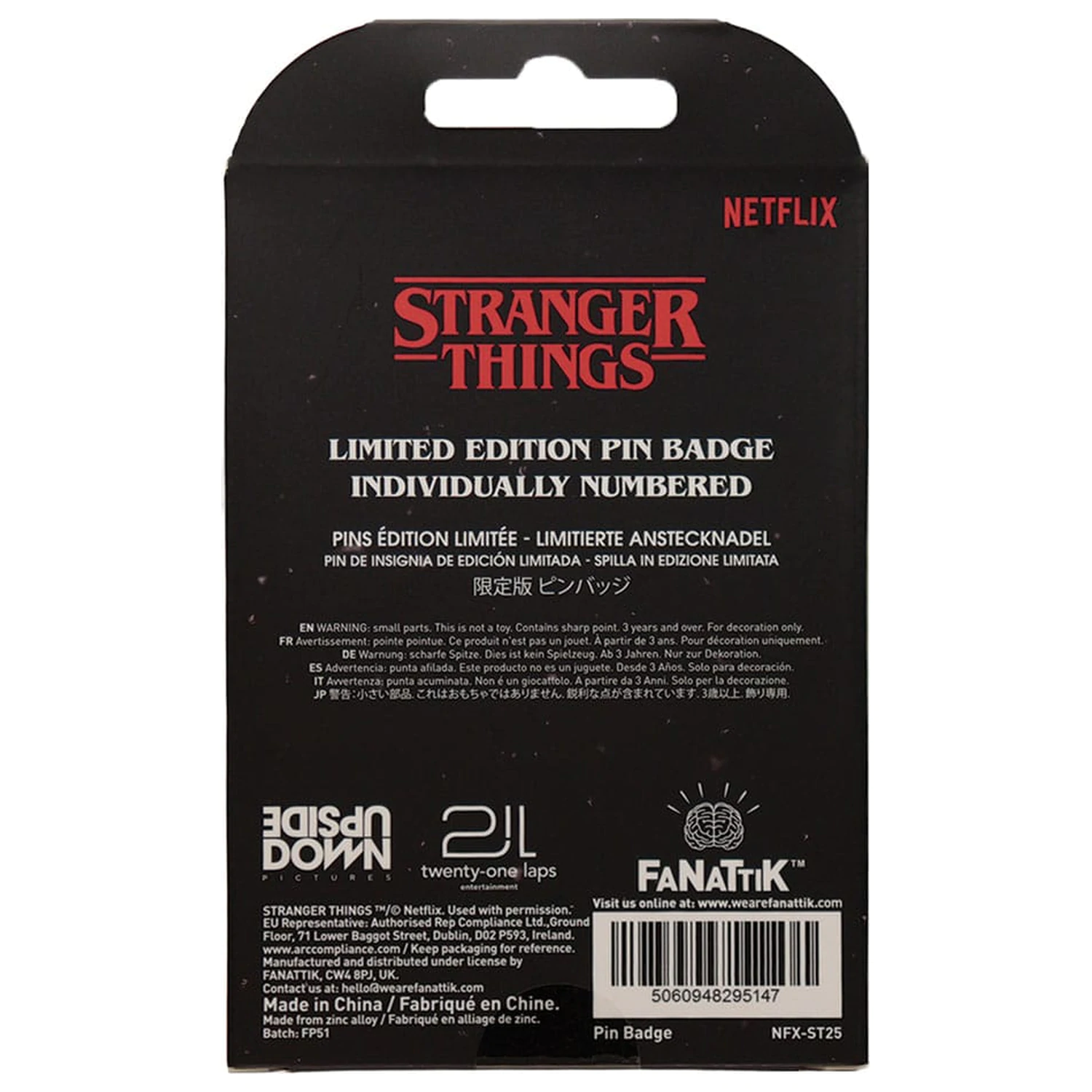 Stranger Things priponka Hellfire Lives Limited Edition fotografija izdelka