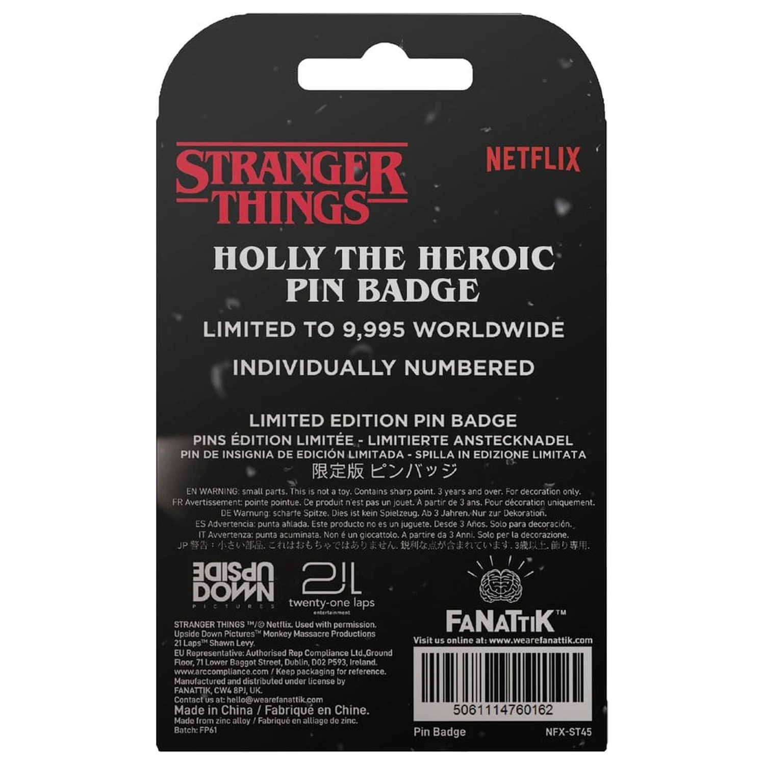 Stranger Things značka Pin Badge Holly The Heroic Limited Edition fotografija izdelka