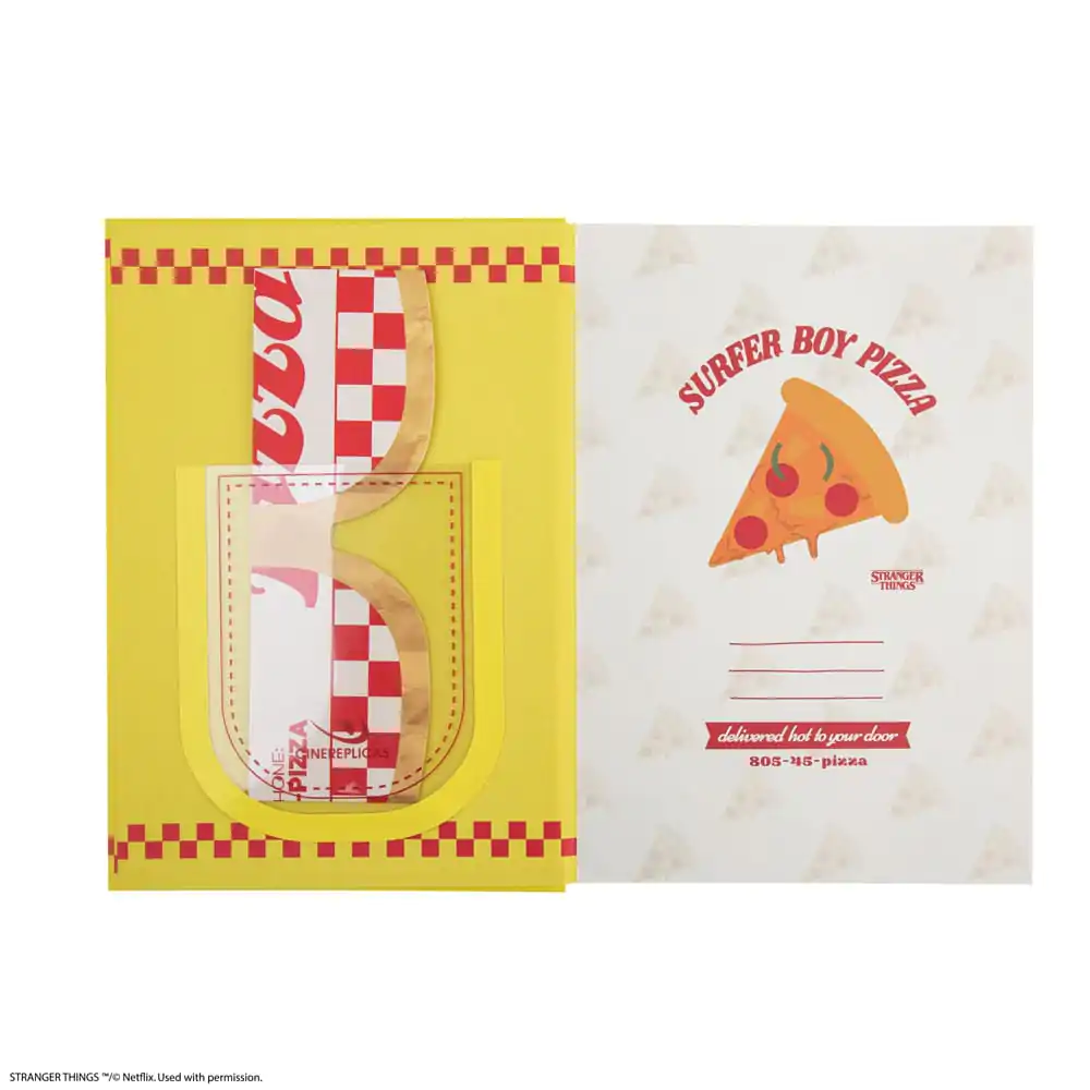 Stranger Things Zvezek Surfer Boy Pizza Trde platnice fotografija izdelka