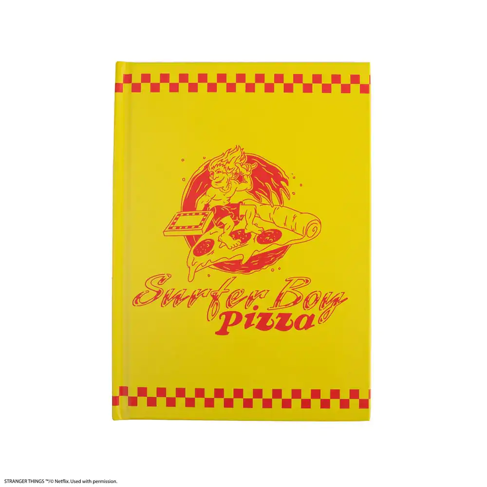 Stranger Things Zvezek Surfer Boy Pizza Trde platnice fotografija izdelka