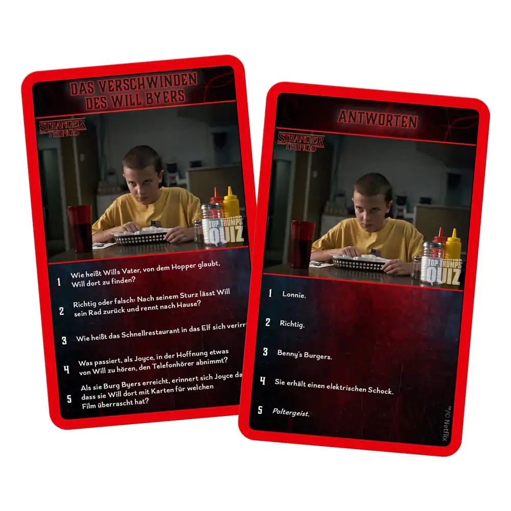 Stranger Things Igra s kartami Top Trumps Quiz *German Version* fotografija izdelka