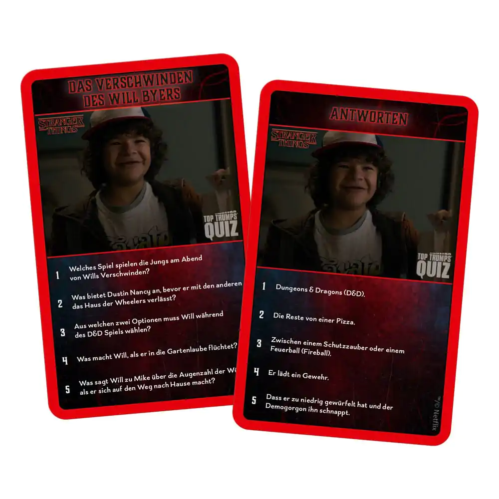 Stranger Things Igra s kartami Top Trumps Quiz *German Version* fotografija izdelka