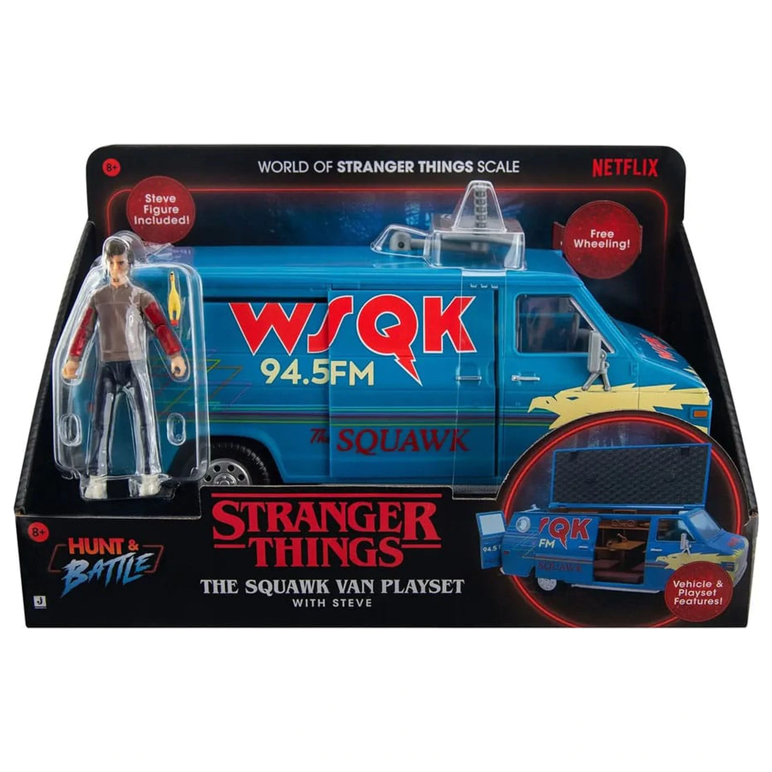 Stranger Things World Of Figure & Vehicle vozilo z akcijsko figuro The Squawk van Playset s Stevom fotografija izdelka