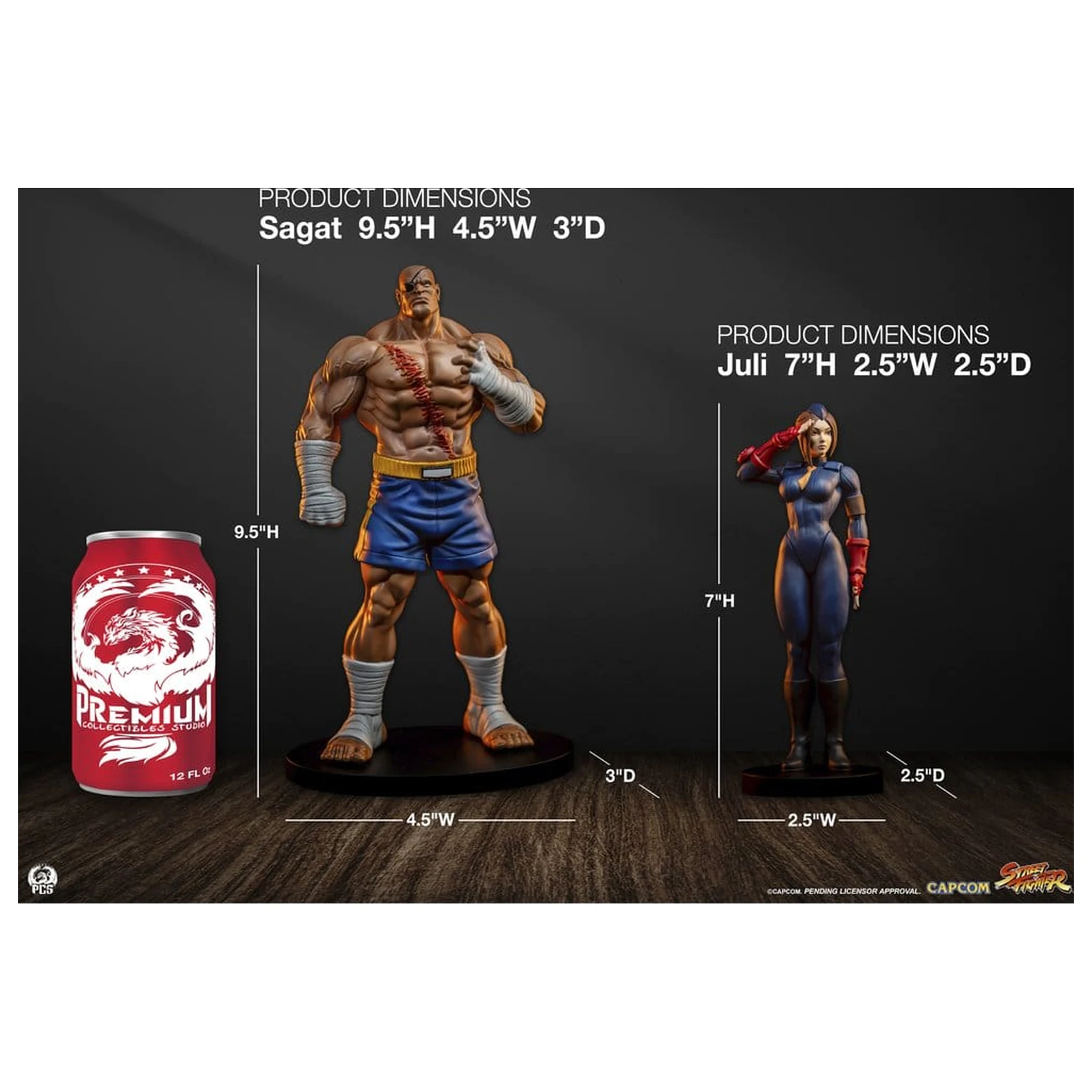 Street Fighter Street Jam Kipi 1/10 Sagat & Juli 24 cm fotografija izdelka