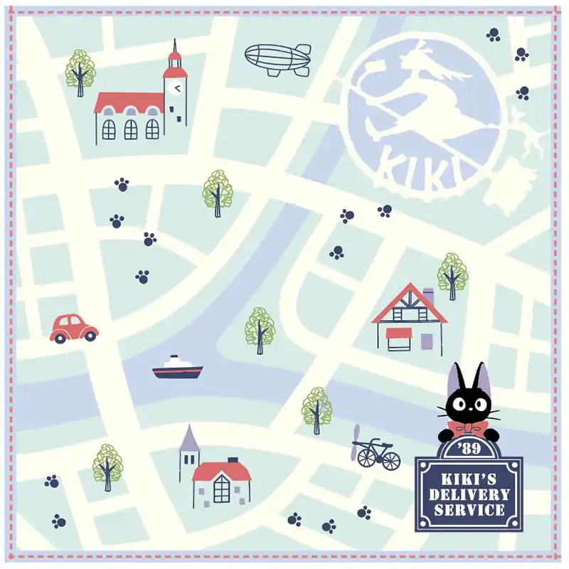 Studio Ghibli Mini Brisača Kiki's Delivery Service City Map 25 x 25 cm fotografija izdelka