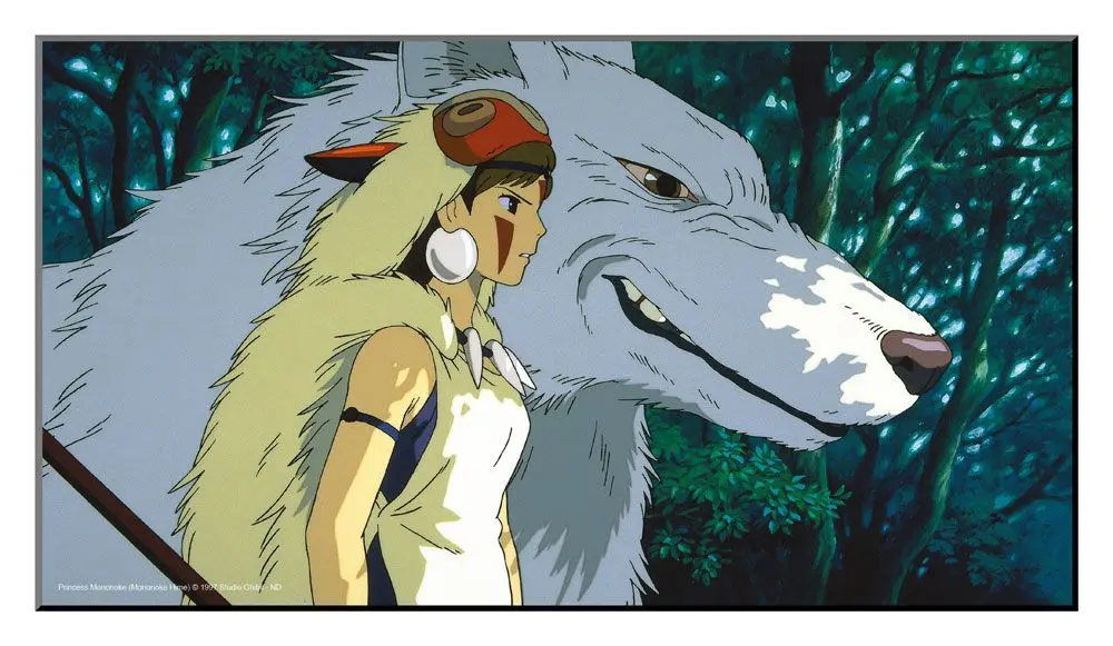 Studio Ghibli Lesena stenska umetnina Princess Mononoke 37,5 x 20,5 cm fotografija izdelka