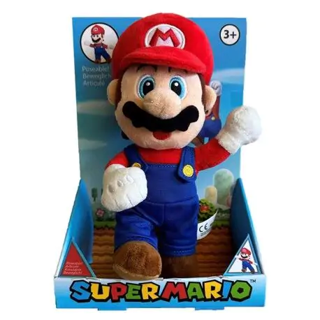 Super Mario Bros Mario Articulated plišasta igrača 25 cm fotografija izdelka