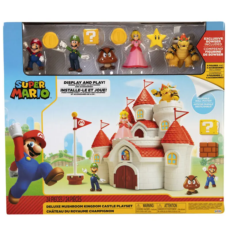 World of Nintendo Deluxe Igralni Set Super Mario Mushroom Kingdom Grad fotografija izdelka