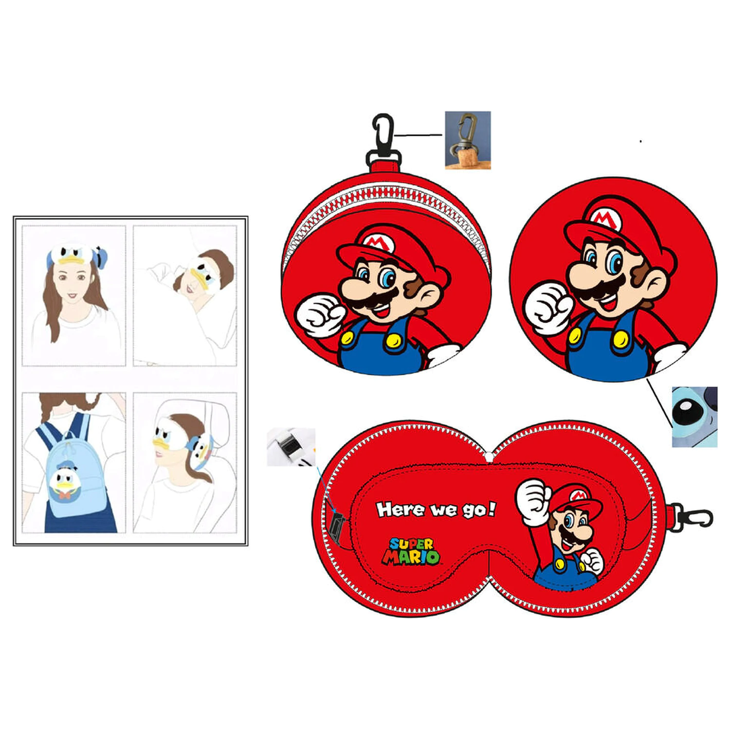 Super Mario Bros potovalna blazina + maska fotografija izdelka