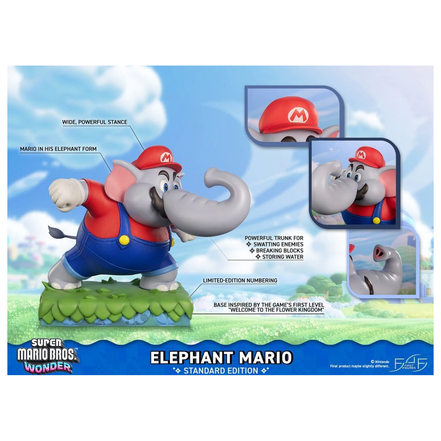 Super Mario Bros. Wonder Smolska statua Elephant Mario Standard Edition 43 cm fotografija izdelka