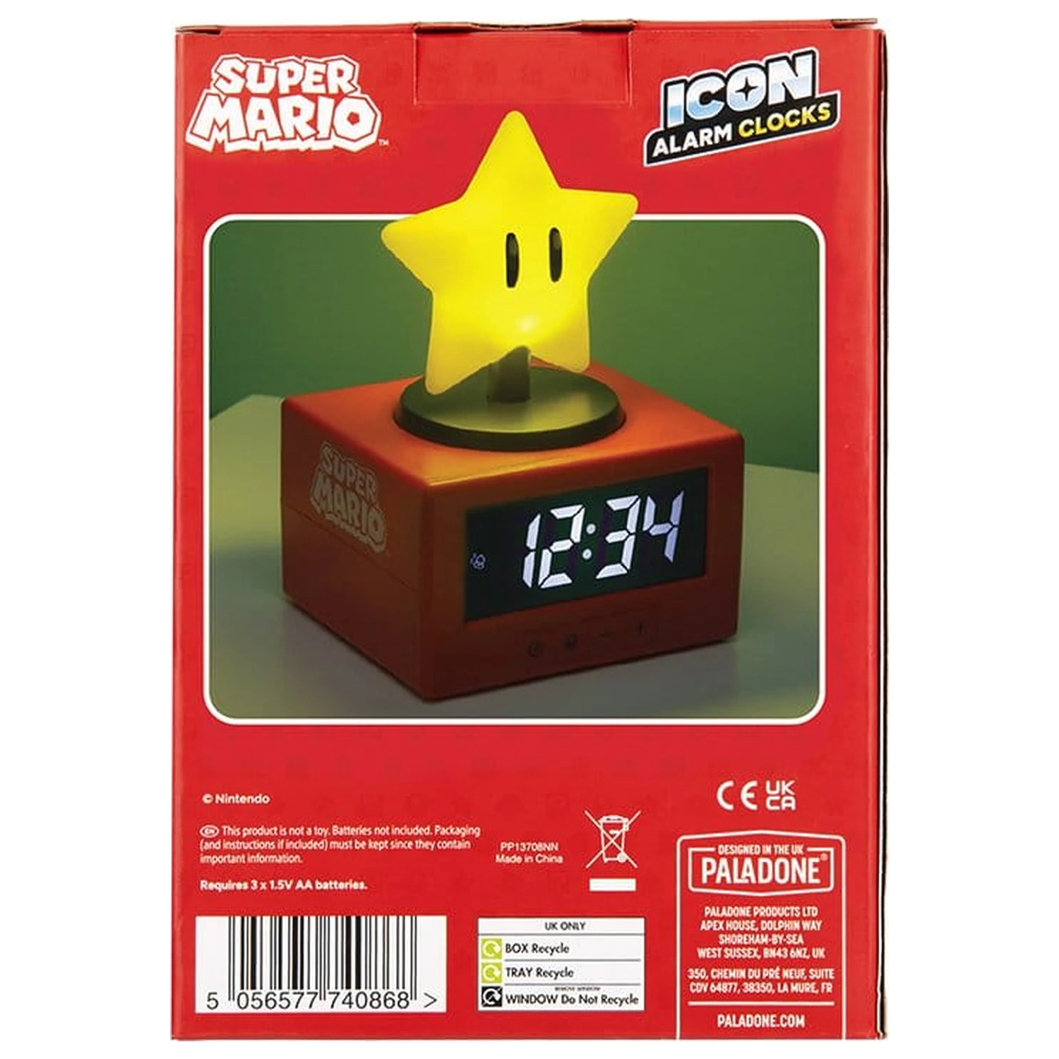 Super Mario Icon Budilka Super Star 15 cm fotografija izdelka