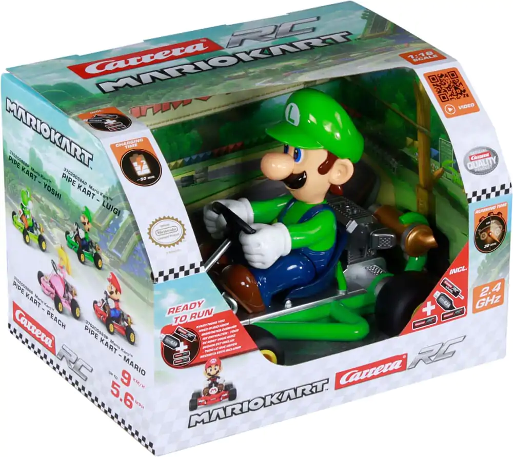Super Mario Kart RC avto na daljinsko vodenje 1/18 2.4GHz Pipe Kart Luigi fotografija izdelka