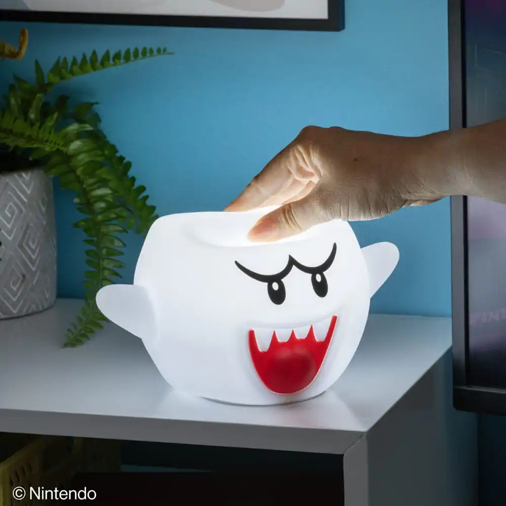 Super Mario Stisljiva Svetleča Silikonska Nočna Lučka Boo 14 cm fotografija izdelka
