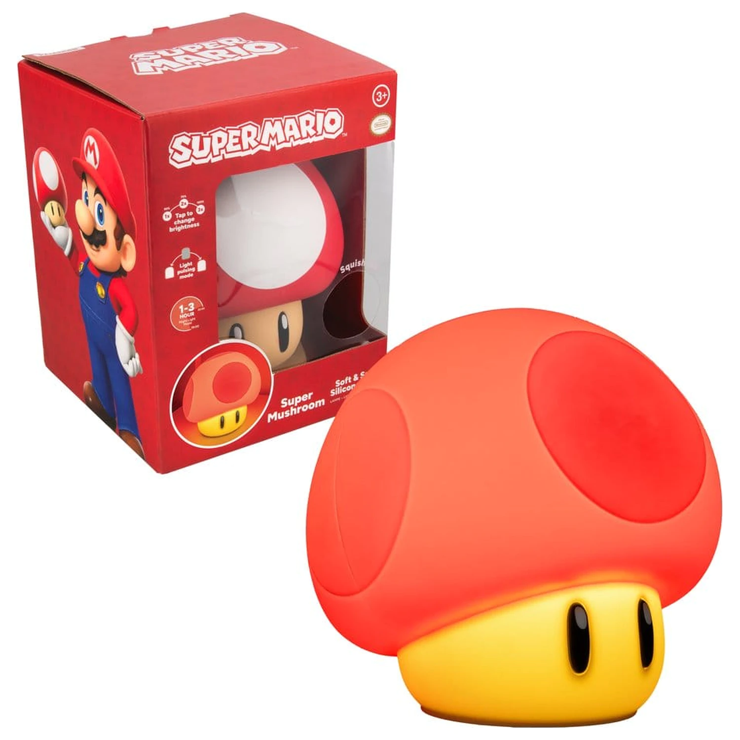 Super Mario SquishyGlo Silikonska svetleča Super Mushroom 15 cm fotografija izdelka