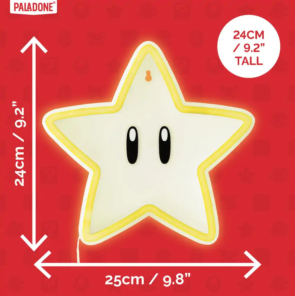 Super Mario LED Stenska Svetilka Light Super Star Neonska fotografija izdelka