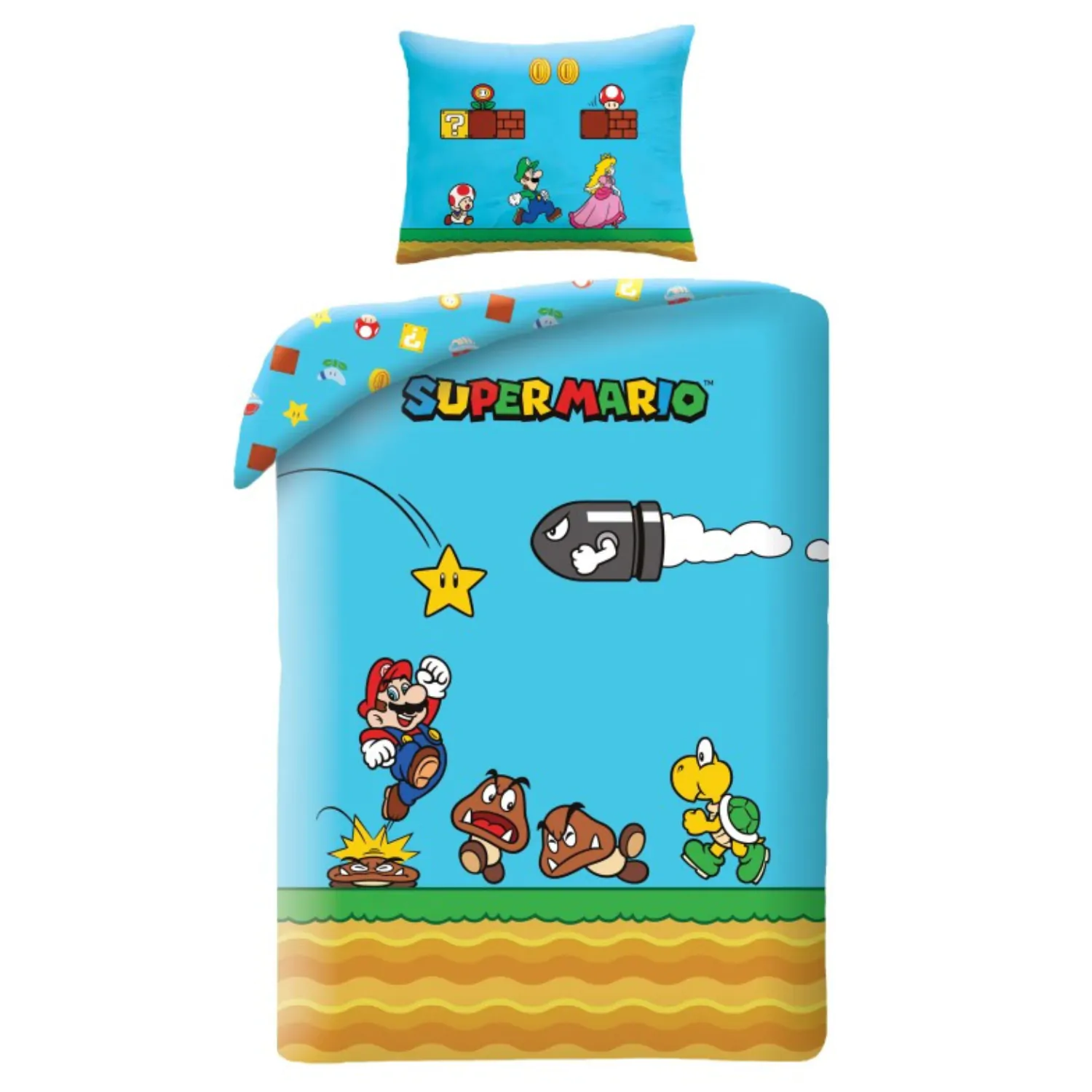 Komplet prevleke za odejo Super Mario Ver. 3 140 x 200 cm / 70 x 90 cm fotografija izdelka