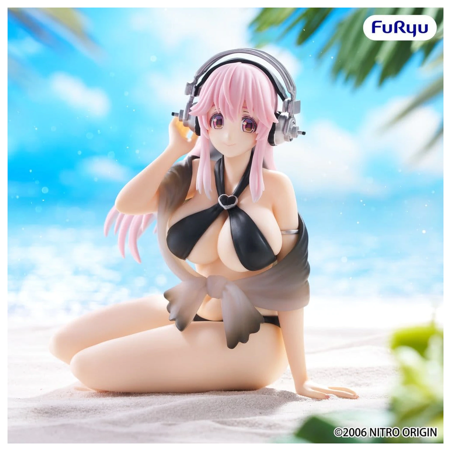 Super Sonico Noodle Stopper PVC kip Super Sonico Swimsuit Black Color Ver. 10 cm fotografija izdelka