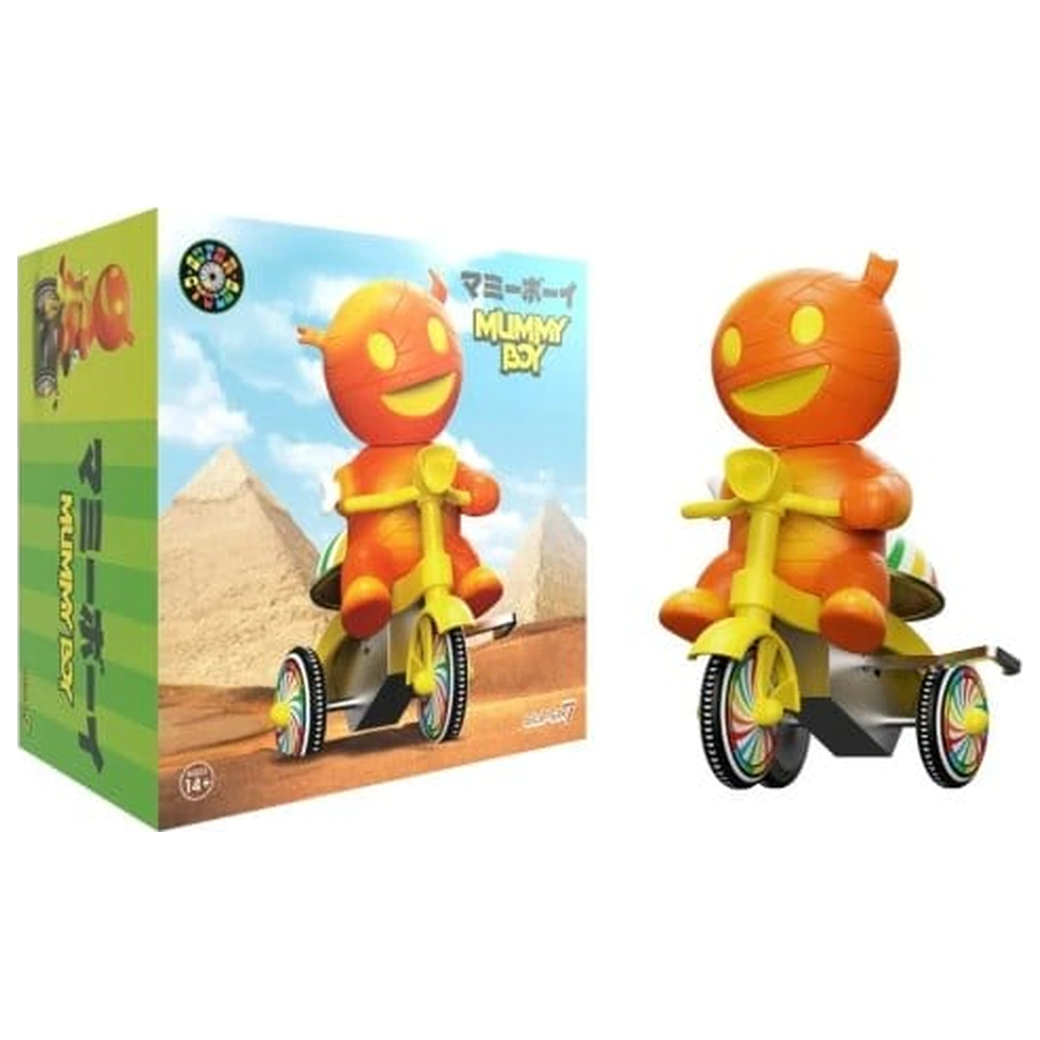 Super7 Super Cycles Vozilo Mummy Boy (oranžno z rumenim triciklom) fotografija izdelka