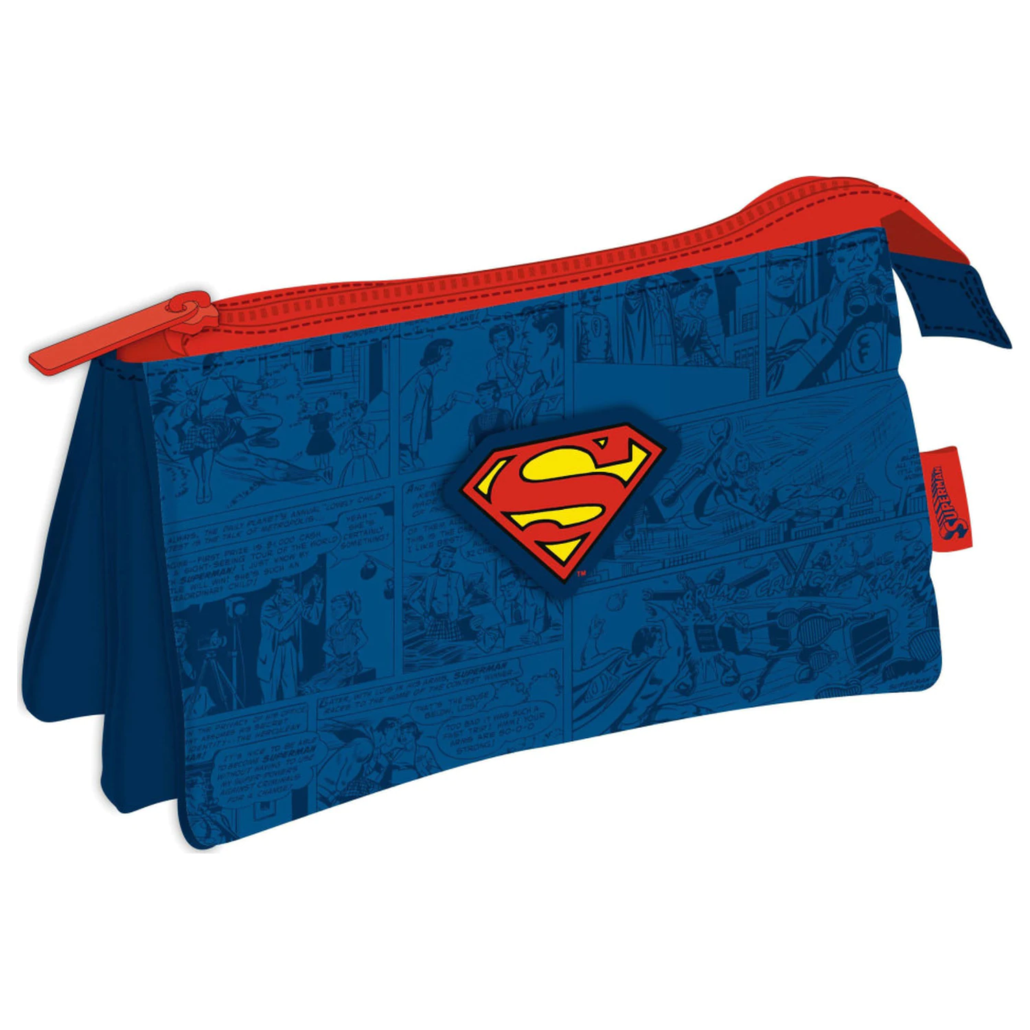 Superman Comic Svinčnikar s 3 predelki 21 cm fotografija izdelka