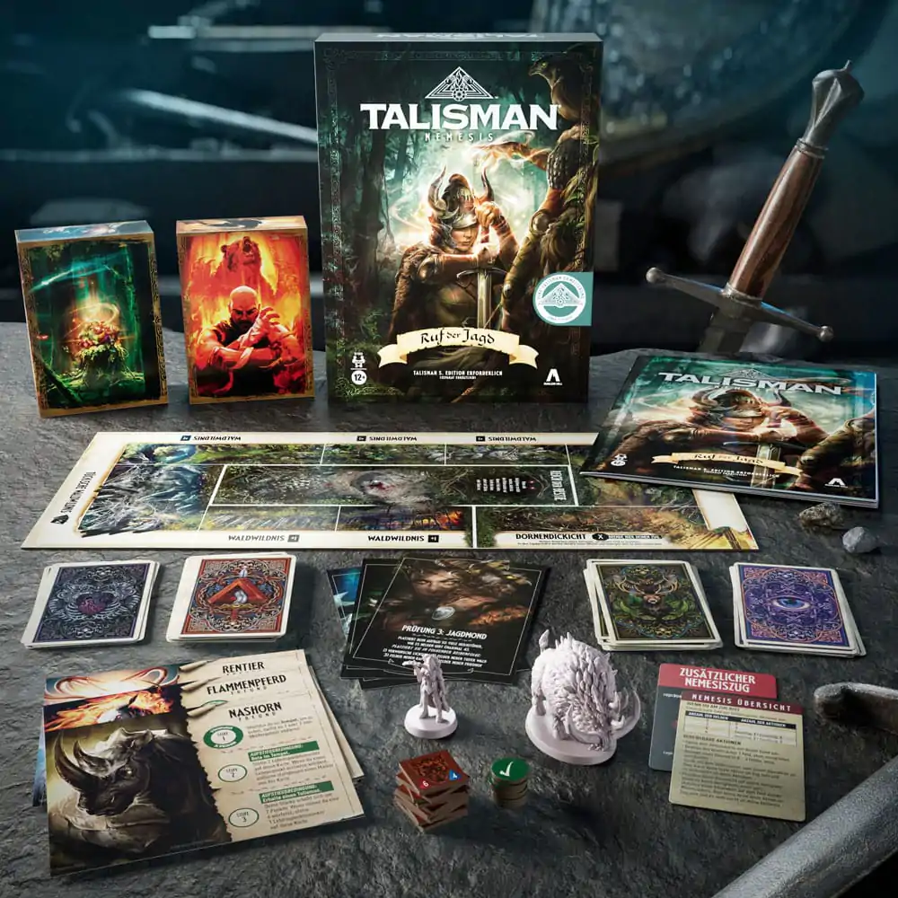 Talisman: Nemesis družabna igra Razširitev Ruf der Jagd *nemška različica* fotografija izdelka