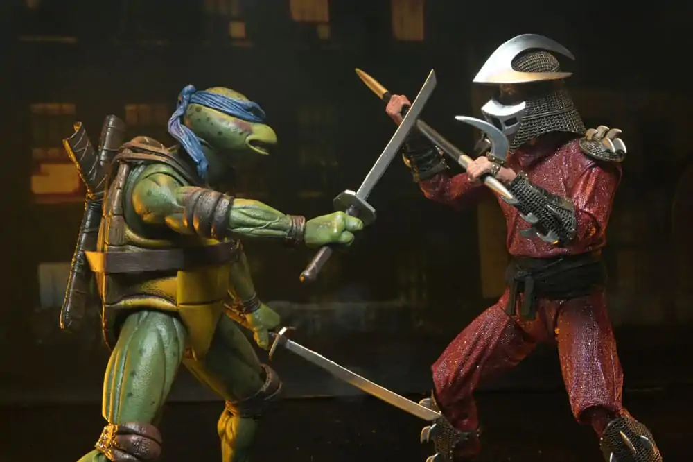 Teenage Mutant Ninja Turtles (1990 Movie) akcijska figura Roof Top Battle Shredder vs Leo 18 cm fotografija izdelka