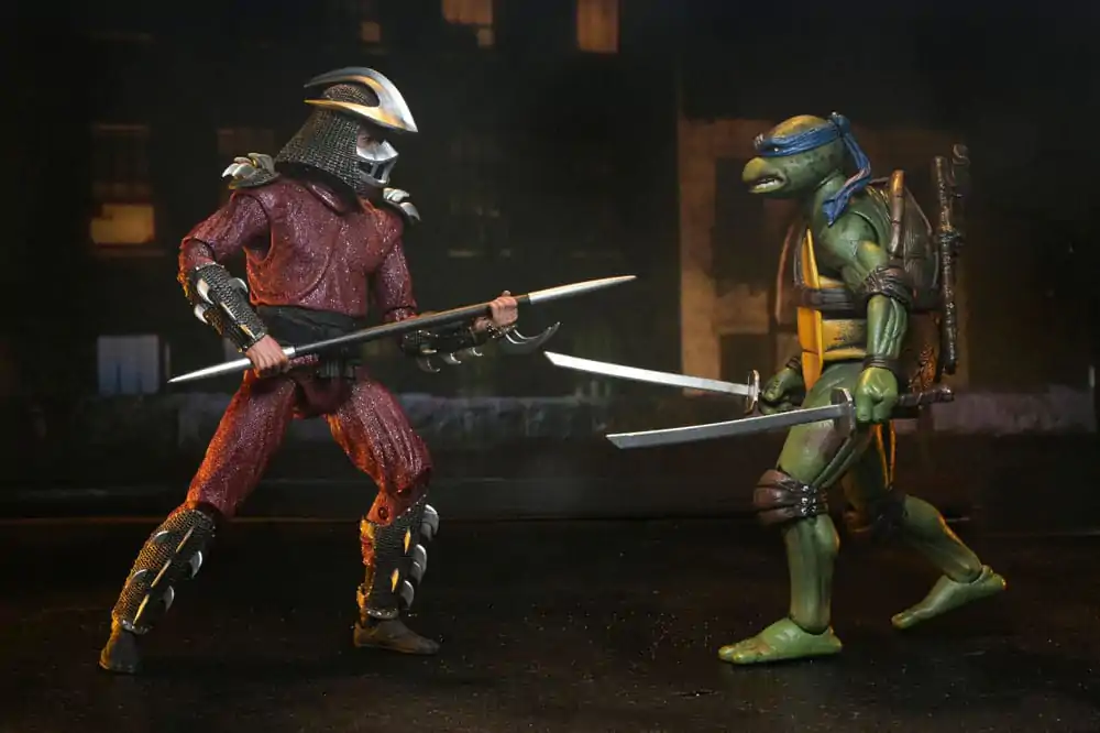 Teenage Mutant Ninja Turtles (1990 Movie) akcijska figura Roof Top Battle Shredder vs Leo 18 cm fotografija izdelka