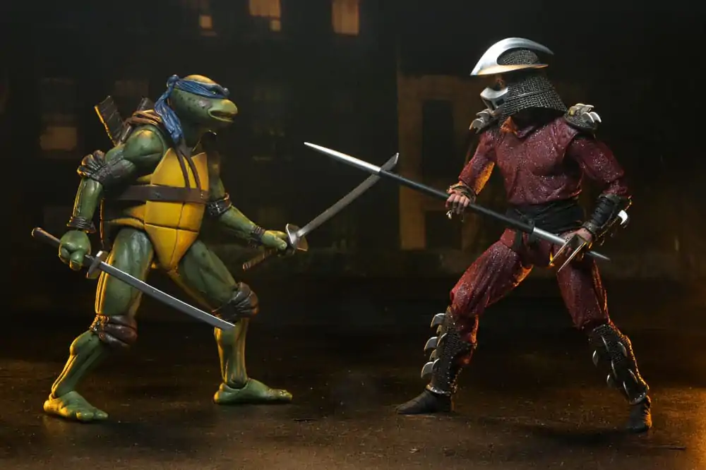 Teenage Mutant Ninja Turtles (1990 Movie) akcijska figura Roof Top Battle Shredder vs Leo 18 cm fotografija izdelka