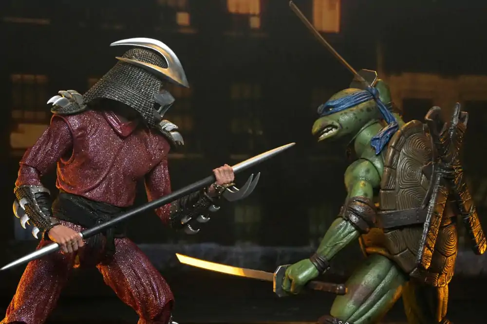 Teenage Mutant Ninja Turtles (1990 Movie) akcijska figura Roof Top Battle Shredder vs Leo 18 cm fotografija izdelka