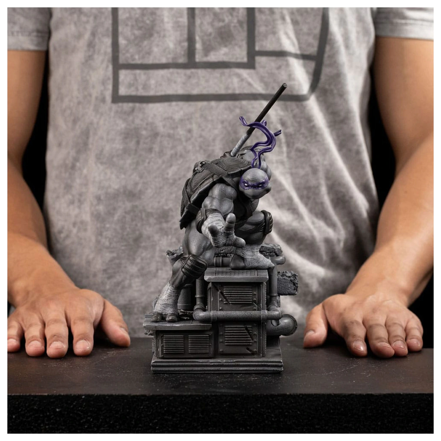 Teenage Mutant Ninja Turtles Kip umetniškega merila 1/10 Donatello Črno-bela različica 26 cm fotografija izdelka