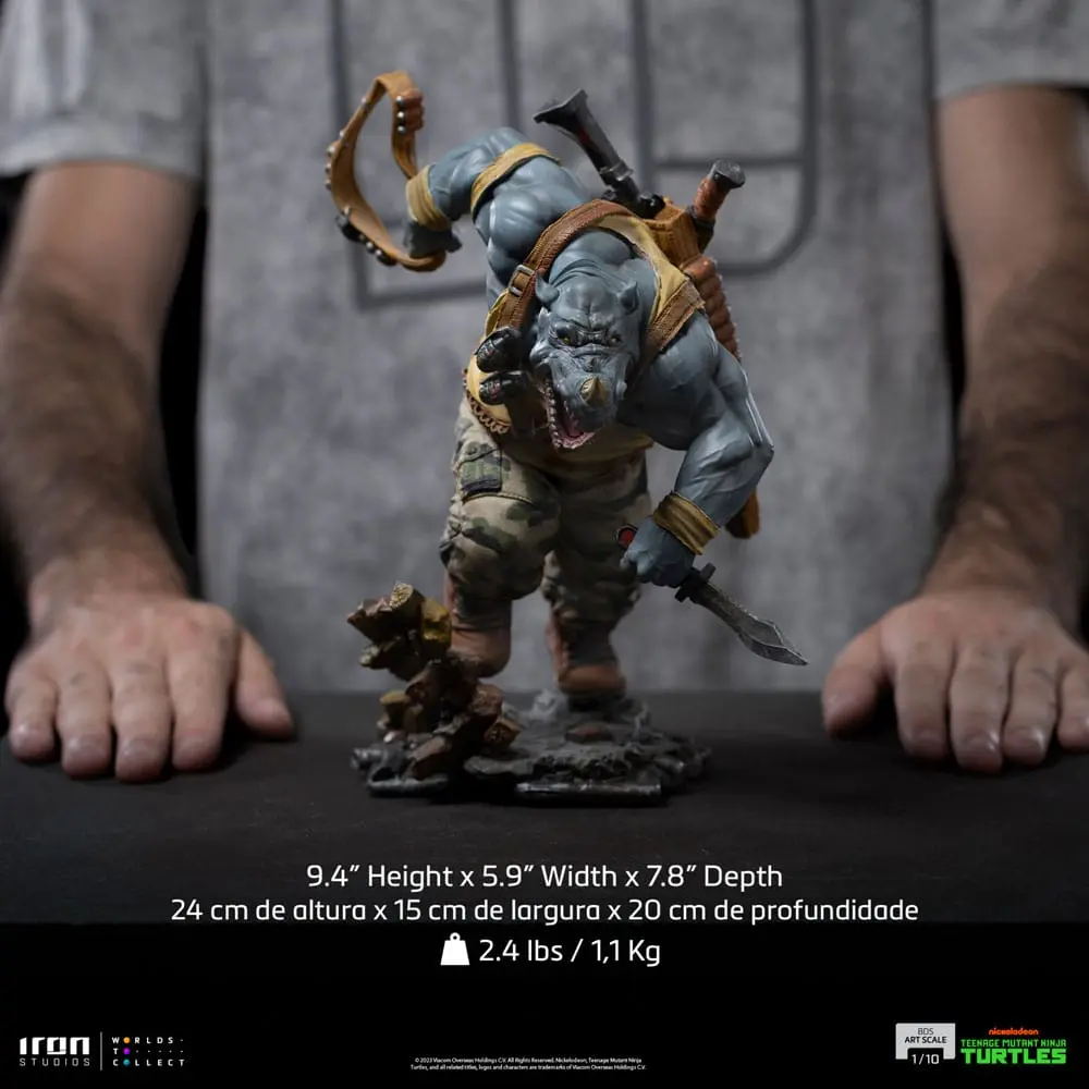 Želva Ninja najstnikov BDS umetniška figura v merilu 1/10 Rocksteady 24 cm fotografija izdelka