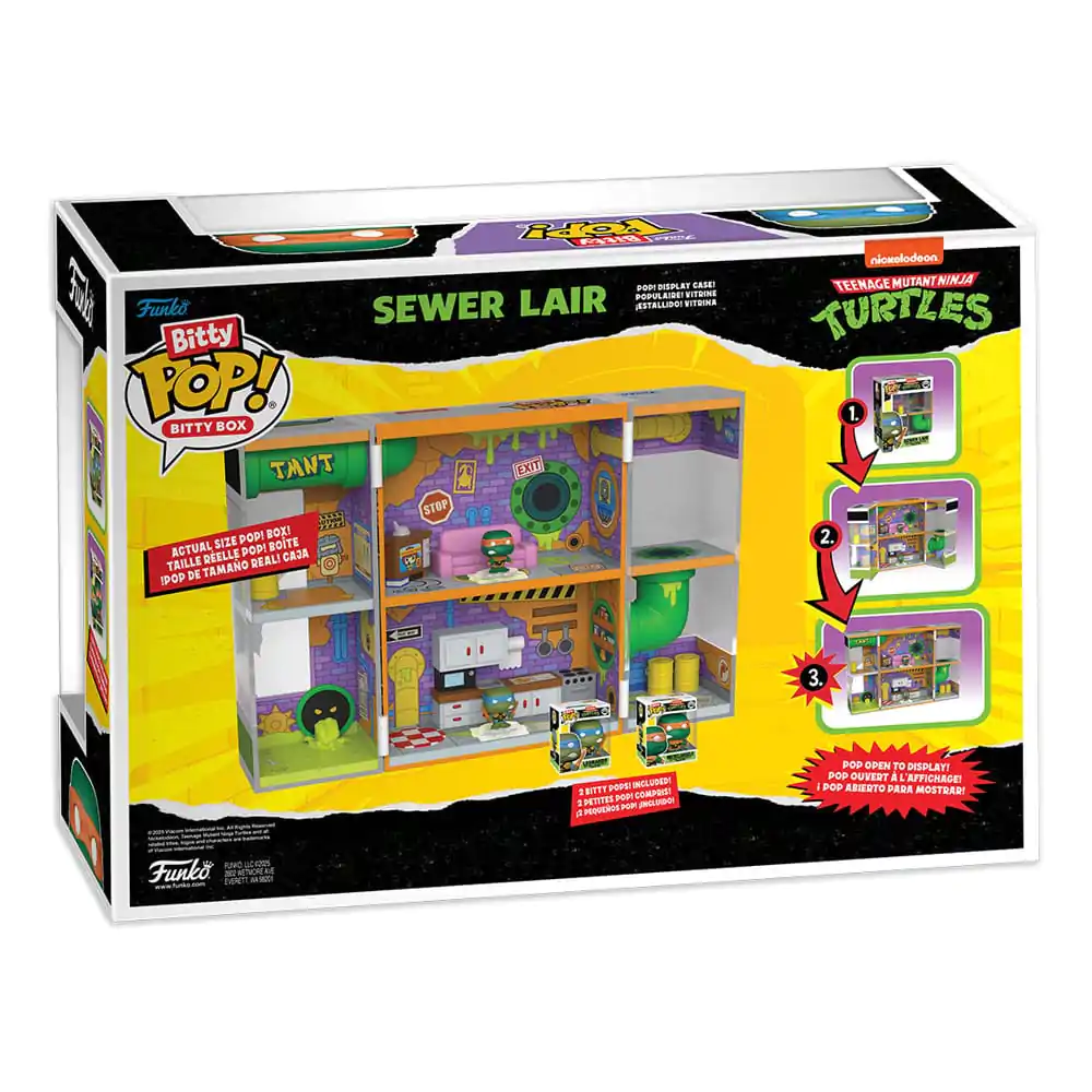 Teenage Mutant Ninja Turtles Bitty Funko POP! Bitty Box Display z 2 Vinilnima Figurama Sewer Lair fotografija izdelka