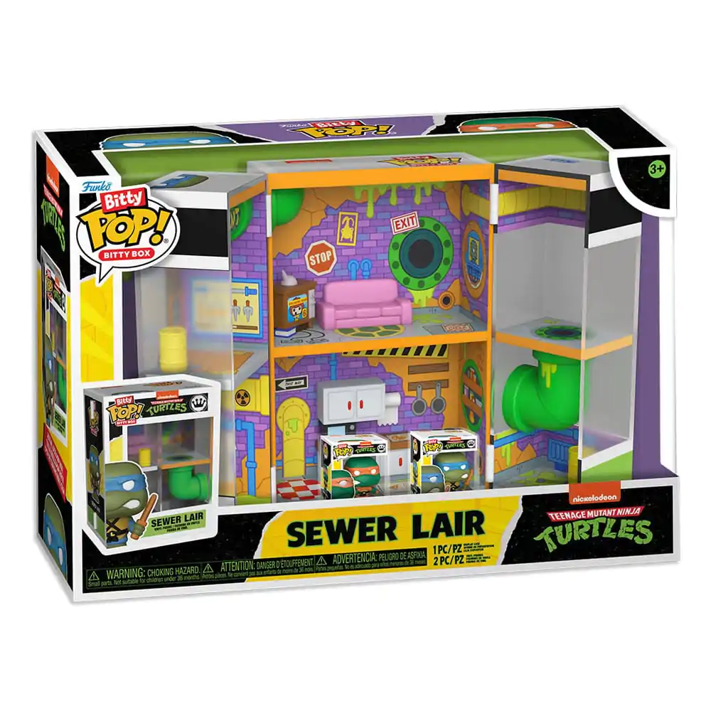 Teenage Mutant Ninja Turtles Bitty Funko POP! Bitty Box Display z 2 Vinilnima Figurama Sewer Lair fotografija izdelka