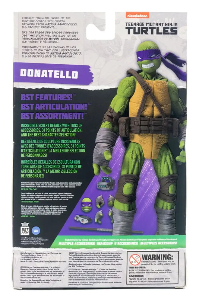 Teenage Mutant Ninja Turtles BST AXN Akcijska figura Donatello (IDW Comics) 13 cm fotografija izdelka