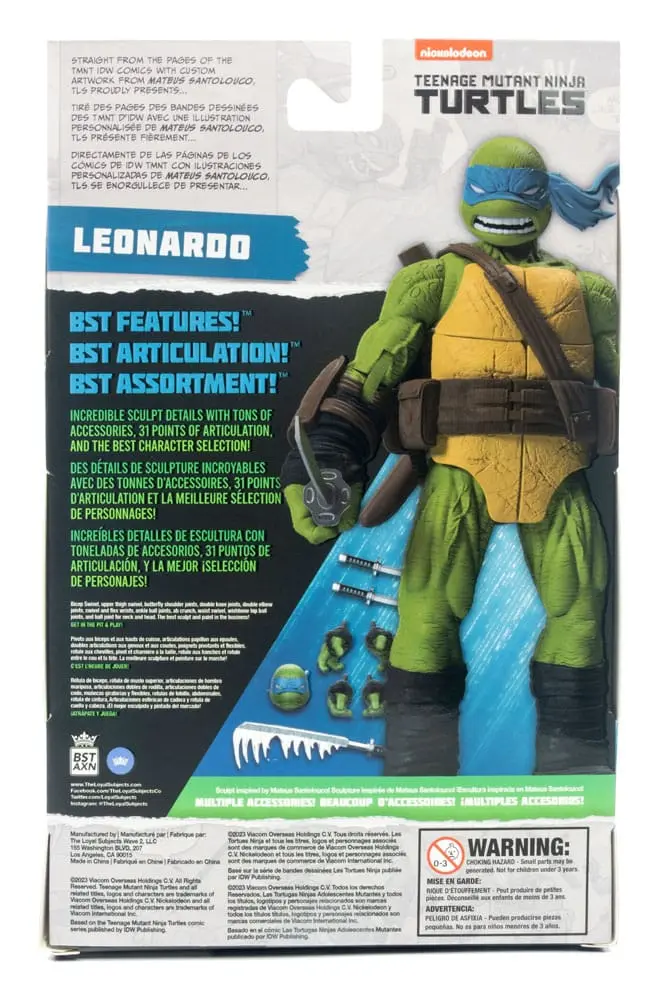 Teenage Mutant Ninja Turtles BST AXN Akcijska Figura Leonardo (IDW Comics) 13 cm fotografija izdelka