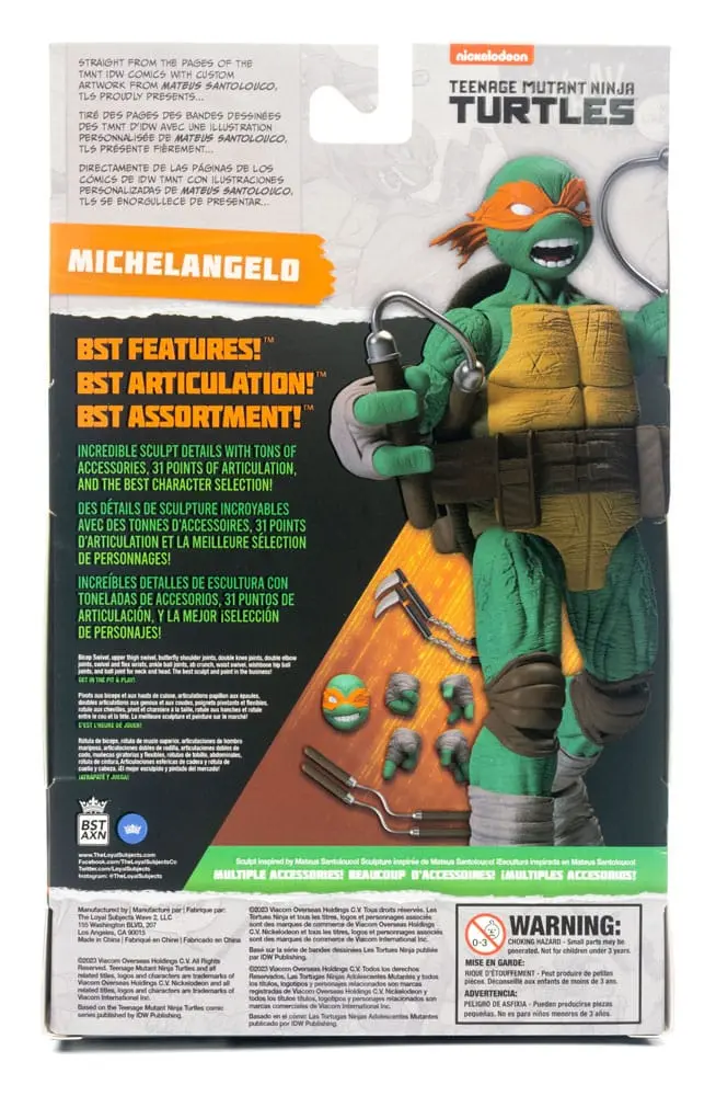 Teenage Mutant Ninja Turtles BST AXN akcijska figura Michelangelo (IDW Comics) 13 cm fotografija izdelka