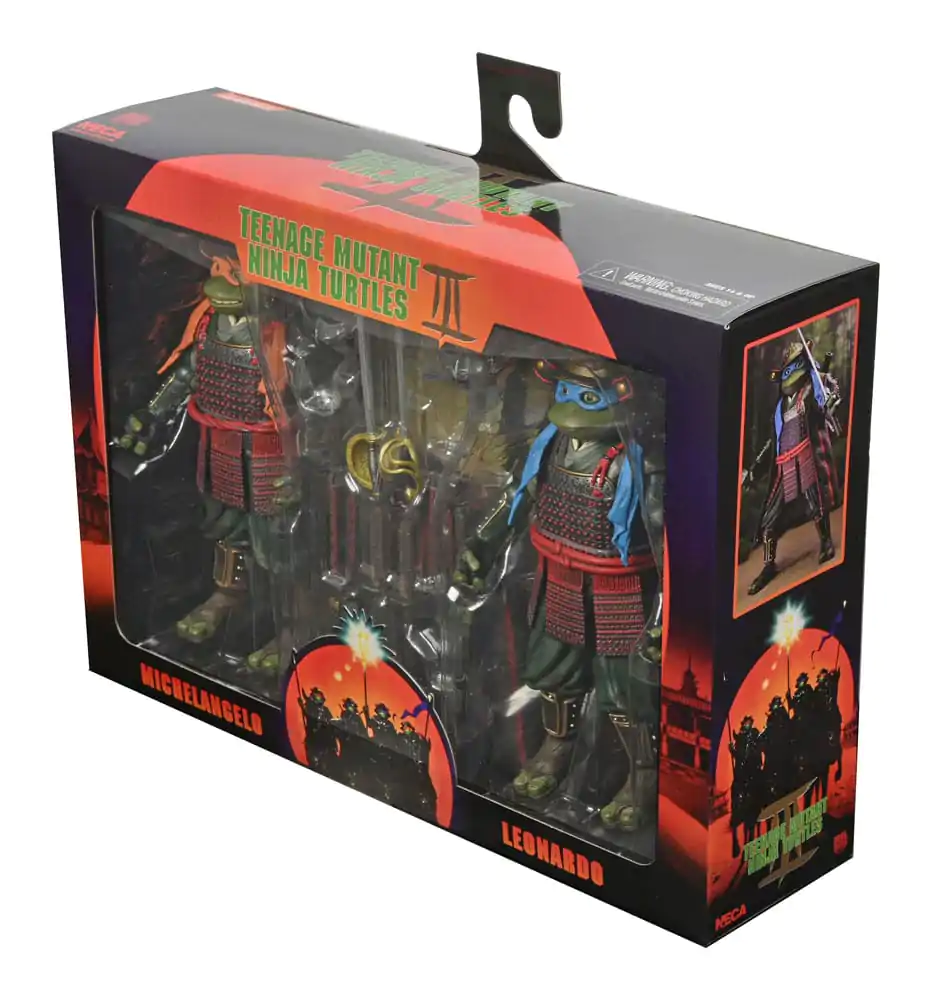 Teenage Mutant Ninja Turtles III akcijska figura, set 2 figuric Leonardo & Michelangelo 18 cm fotografija izdelka